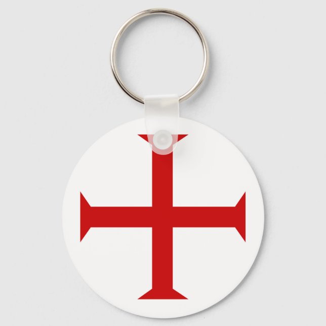 Chaveiro templar tricota vermelho malta teutonic hospitall (Frente)