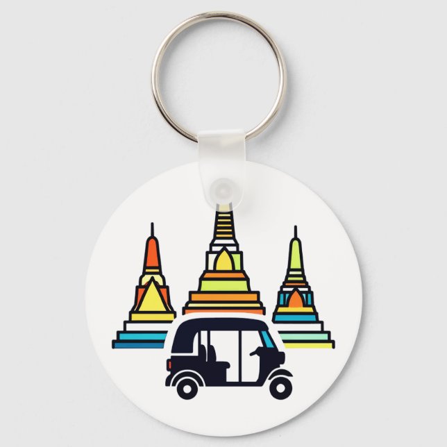 Chaveiro Templos Tailandeses E Tuk Tuks (Frente)