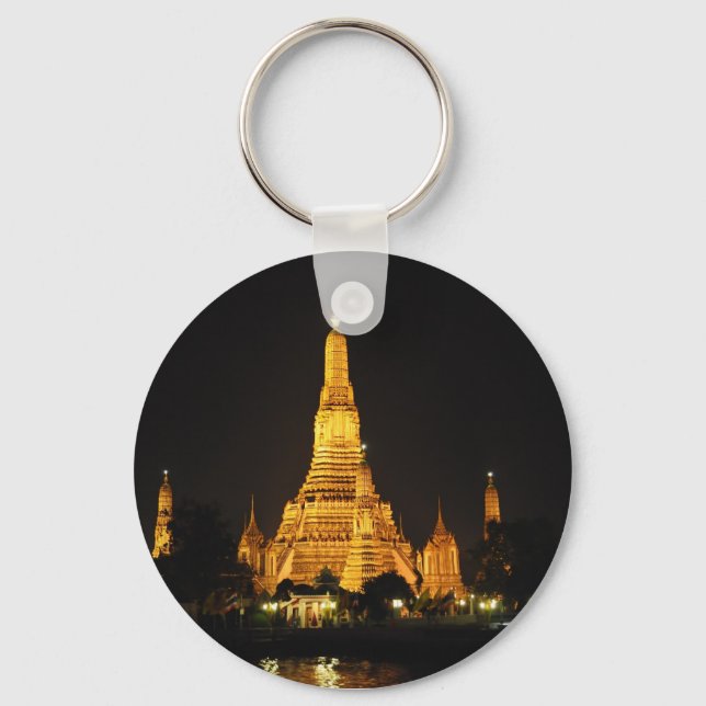 Chaveiro Templos Wat Arun em Bangkok à noite (Frente)