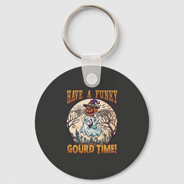 Chaveiro Tempo de Abóbora Fantasma Cemitério de Abóboras Fu (Frente)