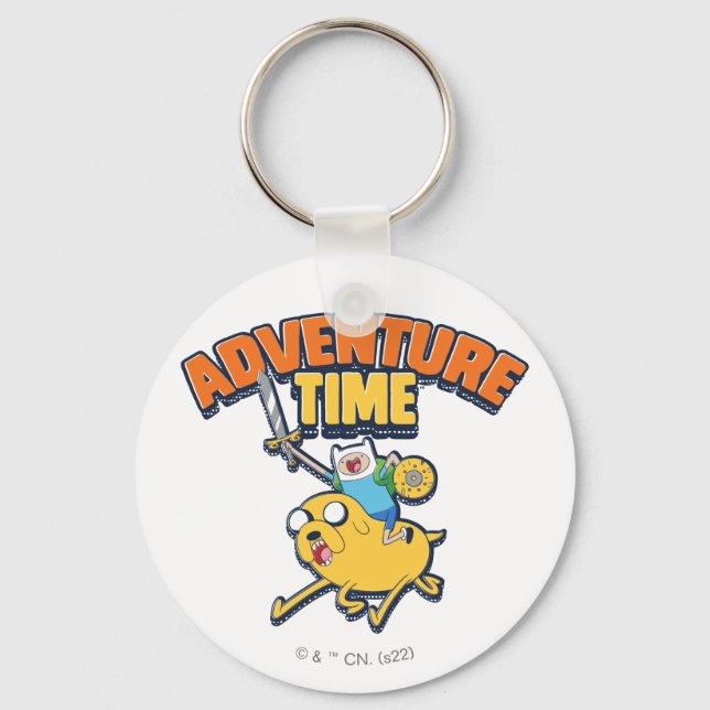 Chaveiro Tempo de Aventura | Finn Riding Jake (Frente)