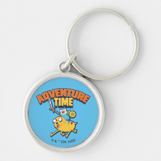 Chaveiro Tempo de Aventura | Finn Riding Jake (Frente)
