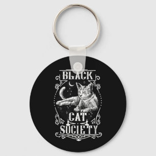 Chaveiro Temporada Felina de Bruxa do Halloween Gato Preto 