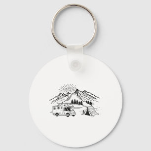 Chaveiro Tenda de Camping de Aventura e Fogueira de Montanh