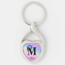 Chaveiro Tendência Pastel Rosa e Roxo