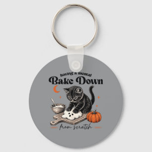 Chaveiro Tendo Um Colapso Mental Retro Engraçado Gato Preto