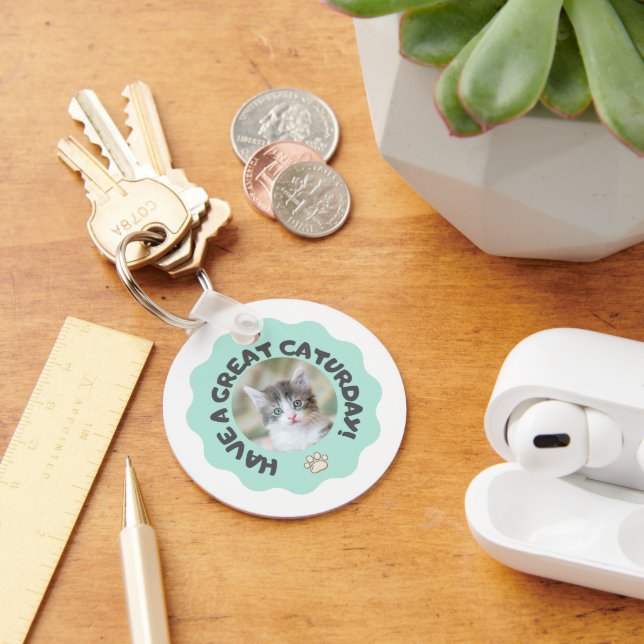 Chaveiro Tenha um excelente no sábado! Foto personalizada d (Mesa)