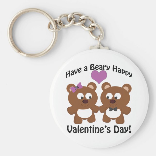 Chaveiro Tenha um Feliz dia de os namorados Beary! (Frente)