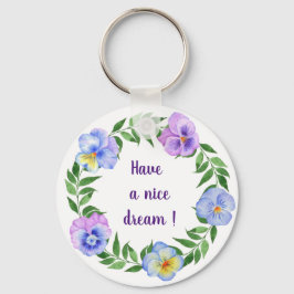 Chaveiro Tenham bons sonhos! Flores de aquarela romântica K