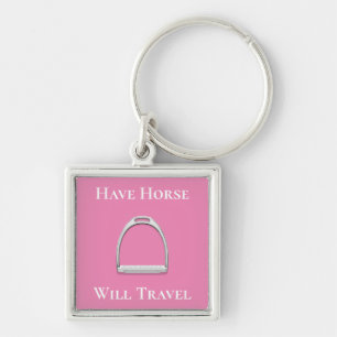 Chaveiro "Tenham Viagem de Cavalo" Stirrup Ferro a Rosa