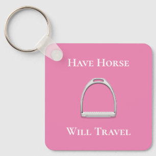 Chaveiro "Tenham Viagem de Cavalo" Stirrup Ferro a Rosa