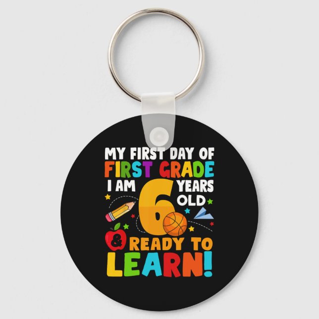 Chaveiro Tenho 6 anos prontos para aprender as minhas costa (Frente)