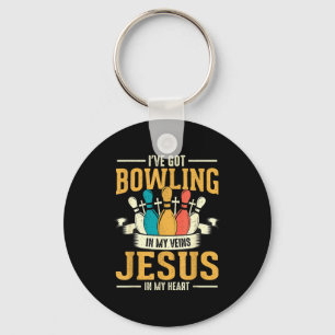Chaveiro Tenho Boliche Nas Minhas Veias Jesus No Meu Coraçã
