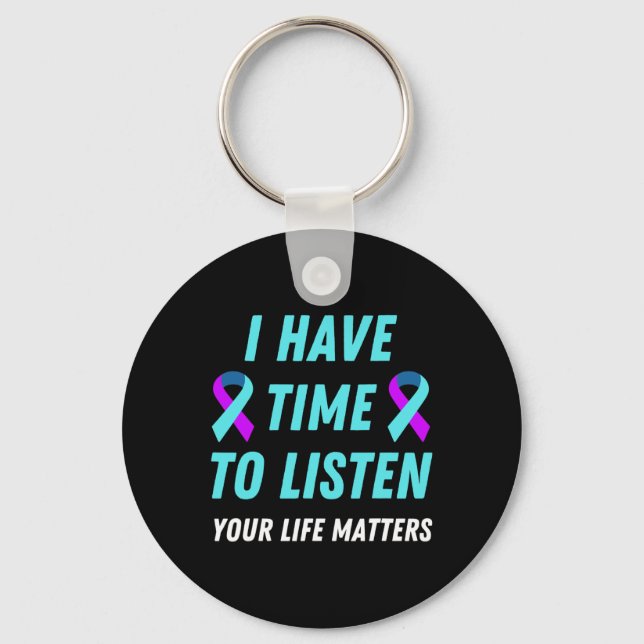 Chaveiro Tenho Tempo Para Ouvir A Consciência Da Prevenção  (Frente)