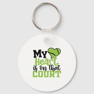 Chaveiro Tênis Player   O Meu Coração É Sobre Esse Tribunal