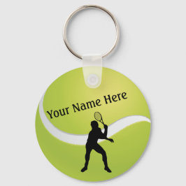 Chaveiro Tennis Ball and Male Player Silhouette
