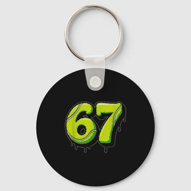 Chaveiro Tennis Drip Number 67 Or 67th Birthday Six Seven  (Frente)