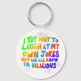 Chaveiro Tento não rir das minhas próprias piadas multicolo