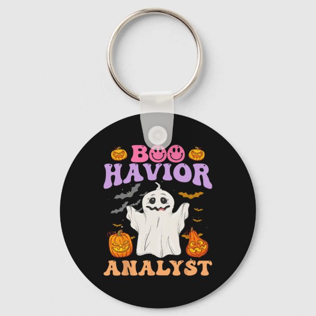 Chaveiro Terapêutica com Retro Aba Bcba Halloween Ghost Boo (Frente)