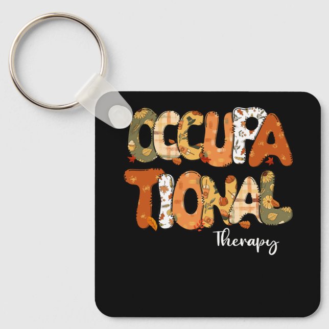Chaveiro Terapia Ocupacional Engraçada Abóbora Árvore de ou (Frente)