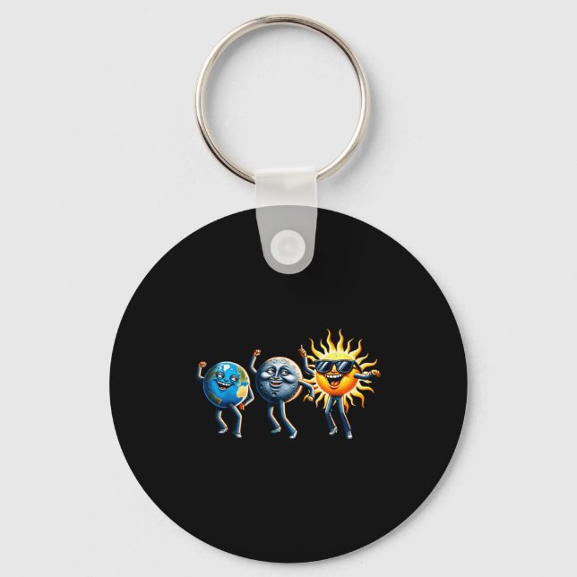 Chaveiro Terra Dançante Lua Sol Eclipse Total Solar Engraça (Frente)