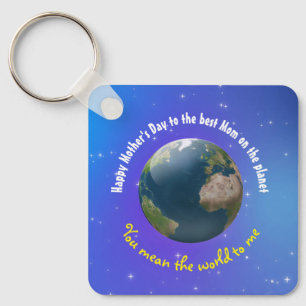 Chaveiro Terra de novidade personalizável do Dia de as mães