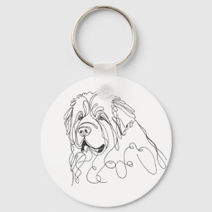 Chaveiro Terra Nova Desenhada à Mão em Arte de Linha Minima