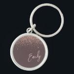 Chaveiro Terracotta Rosa Dourado Blush Link Monograma com L<br><div class="desc">Terracotta e Rosa Dourado - Chaveiros com nomes Monográficos de Script Glitter Glitter de Espelho Rosa Esmagado (Cadeia-Chave). Isto faz o doce e perfeito aniversário de 16 anos, casamento, chá de panela, aniversário, chá de fraldas ou festa de solteira presente para alguém que ama luxo de luxo e estilos quíticos....</div>