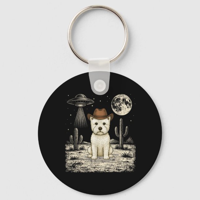 Chaveiro Terrier Branco do Highland Ocidental Cowboy Ociden (Frente)