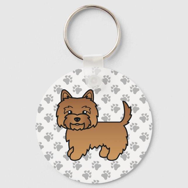 Chaveiro Terrier Cairn Vermelho Cachorro de Desenho Animado (Frente)