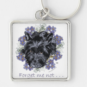 Chaveiro Terrier Escocês Não-Me-Esqueças