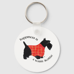 Chaveiro Terrier escocês no Red Xadrez Sweater