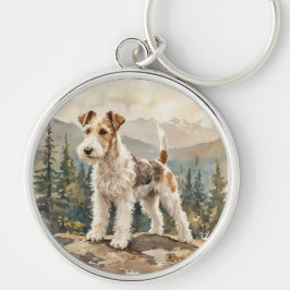 Chaveiro Terrier Fox de Pelo Cabeludo