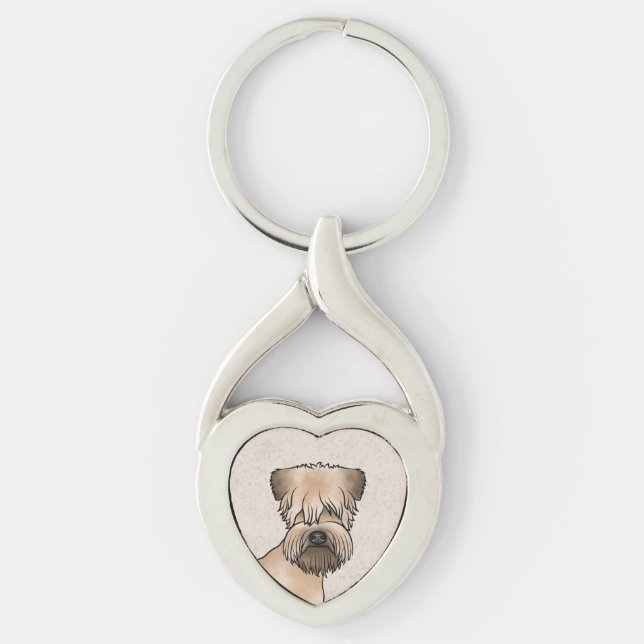 Chaveiro Terrier Wheaten de Capa Macia Cachorro de Desenho  (Frente)