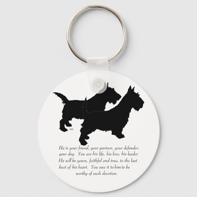 Chaveiro Terriers Escoceses Lembrança - Cães MACHOS (Frente)