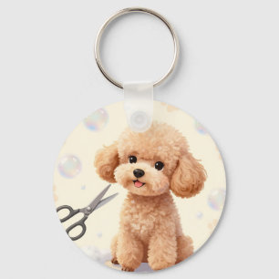 Chaveiro Tesoura de Bolhas de Higiene para Poodles Fofos 
