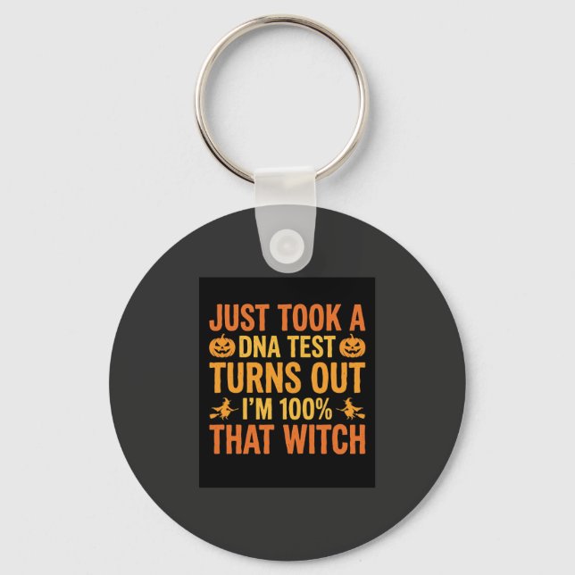 Chaveiro Teste de DNA de Bruxa de Halloween Design Engraçad (Frente)