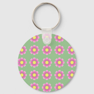 Chaveiro Teste padrão cor-de-rosa da margarida