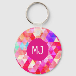 Chaveiro Teste padrão cor-de-rosa multicolorido do