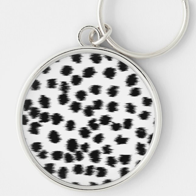Chaveiro Teste padrão Dalmatian preto e branco do impressão (Frente)