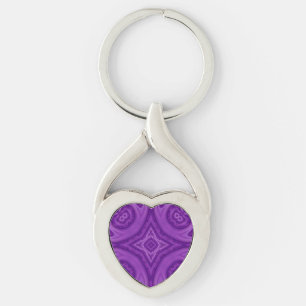 Chaveiro Teste padrão de madeira abstrato do roxo