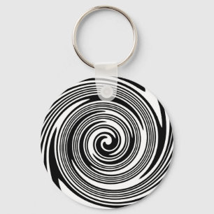 Chaveiro Teste padrão de roda preto e branco