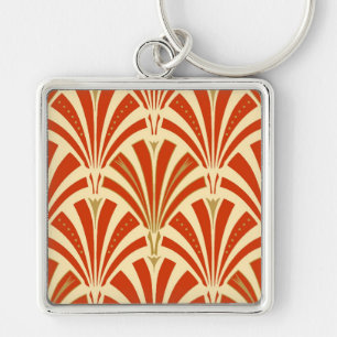 Chaveiro Teste padrão do fã do art deco - tanjerina