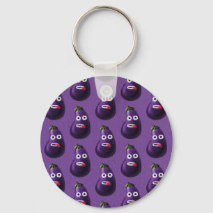 Chaveiro Teste padrão engraçado roxo da beringela dos