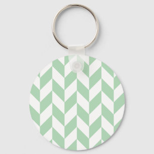 Chaveiro Teste padrão verde de Herringbone da hortelã