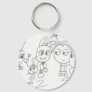 Chaveiro Teto Gráfico de Amigos do Estilo de Arroz Quirky A