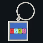 Chaveiro Teunis - chave periódica do nome da mesa<br><div class="desc">Teunis se expressou como T Eu Ni S (Tritium Europium Nickel Sulfur) em um teclado para o cientista em você. Não consegues encontrar o que queres?</div>