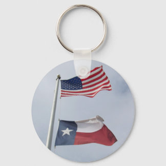 Chaveiro Texas and United States Flag Keychain