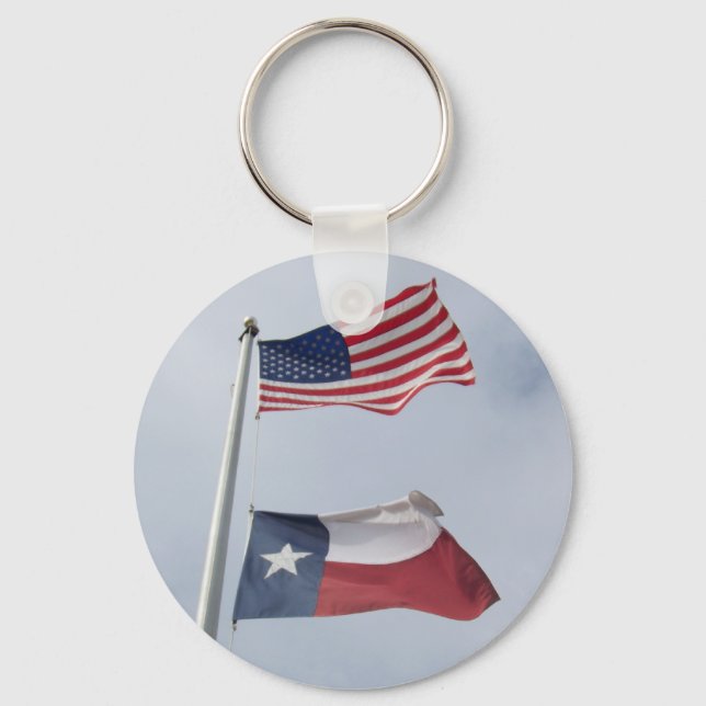 Chaveiro Texas and United States Flag Keychain (Frente)