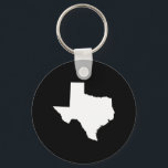 Chaveiro Texas em branco e preto<br><div class="desc">Forma do estado do Texas a preto e branco.</div>